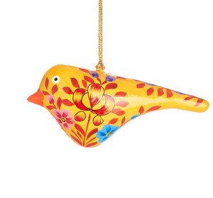 Compre un hermoso juego de alta calidad de 03 Kashmiri Paper Mache Hanging Christmas Birds para la decoración del hogar Art Deco - Product Image 4