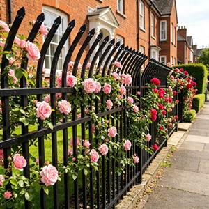 Paneles <span class=keywords><strong>de</strong></span> Cerca Decorativos para Jardín, con Adornos Puntiagudos Anti-Intrusión, para Mansiones y Propiedades Privadas - Product Image 1