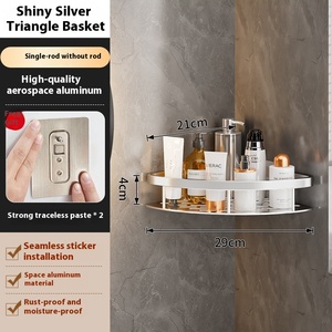 Hiện đại treo tường góc kệ cho phòng tắm thép không gỉ ba tầng thân thiện với môi vòi hoa sen lưu trữ - Product Image 6