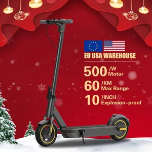 US EU Warehouse Fast E-Scooter 10" Pneumatic Tire Electric Kick Scooter 500W Motor Commuter E Scooter for Adult