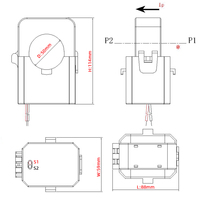Transformateur de courant à noyau divisé TRSK-50A 500A 600A 800A 1000A 5A 1A Transformation de courant de type divisé pour l'analyse de la qualité de l'alimentation