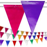 Logo personnalisé imprimé double face PVC Triangle Bannière Fanion Drapeaux en fibre de verre Mât pour magasin Promotion Affichage