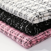 Multi Color Soft Sewing Luxury Style Women Handbags Woven Coats Trouser Autumn Gold Patwork pink Tweed Material Fabric for Dress