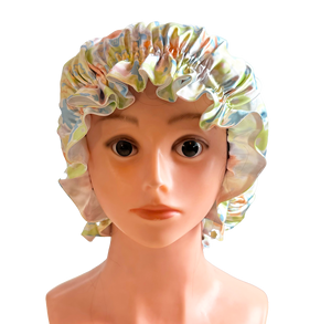 NETBRIDGE Gorro de ducha/dormir de doble capa de satén impermeable de alto rendimiento 28cm X 16cm Diseño de cobertura completa para Calidad de salón - Product Image 1