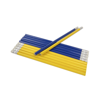 Ensemble de crayons en bois triangulaires HB avec gomme jaune et bleue, 7,5 pouces, emballage personnalisé avec logo, directement de l'usine, papeterie de bureau et scolaire