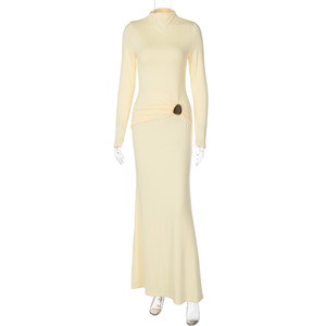 Nuovi Arrivi Abbigliamento Autunno e Inverno Abiti Lunghi da <span class=keywords><strong>Donna</strong></span> - Product Image 6