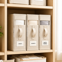 Lot de 4 boîtes de rangement pliables modernes en tissu non tissé écologique pour draps de lit, format rectangulaire, pour literie (OEM)