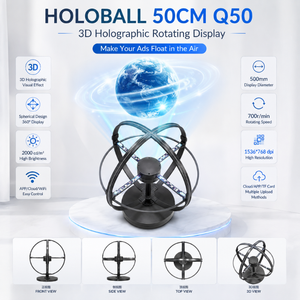 Esfera LED Holográfica 3D de 50CM, Bola Holográfica Giratoria para Exhibiciones en Tiendas, Eventos de Museos, Bola de Holograma 3D, Esfera LED - Product Image 4