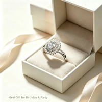 Bagues en laiton plaqué platine, pierres étincelantes élégantes pour les fêtes d'anniversaire, les mariages, les anniversaires de mariage, bijoux de mode, cadeaux
