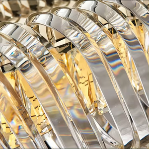 Luz colgante moderna Led dorada para sala de estar, 6 luces de lujo, iluminación de araña de cristal K9 - Product Image 4