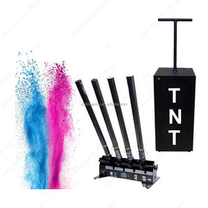 전자 원격 제어 4 개의 튜브 색종이 분말 대포 야외 결혼식 졸업 파티 불꽃 놀이 스프레이 성별 공개 - Product Image 5