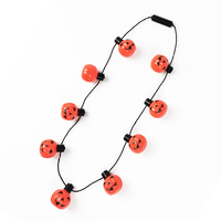 Collier citrouille géant à 9 LED, bijoux lumineux pour Halloween avec modes de clignotement rapide et lent pour fête costumée