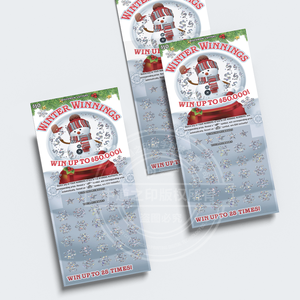 Billetes de lotería ganadores de invierno con tema navideño personalizado de fábrica impresos en papel y cartón para la temporada navideña - Product Image 5