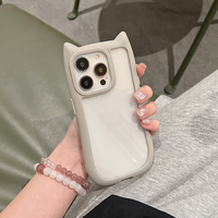 Coque de téléphone transparente antichoc avec oreilles de chat 3D mignonnes pour iPhone 17 16E 16 15 14 Plus 13 12 11 Pro Max, motif dessin animé adorable