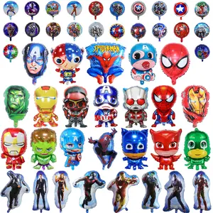 Spider Man Super Hero Folie Ballon Cartoon Charakter Hand Stick Super Man Kapitän Fledermaus Helium Globos Kinder Party Dekoration