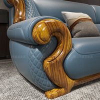 Nouveau canapé en cuir Ujinwood chinois, combinaison en cuir de vachette première couche, mobilier de salon moderne haut de gamme en bois massif pour villa