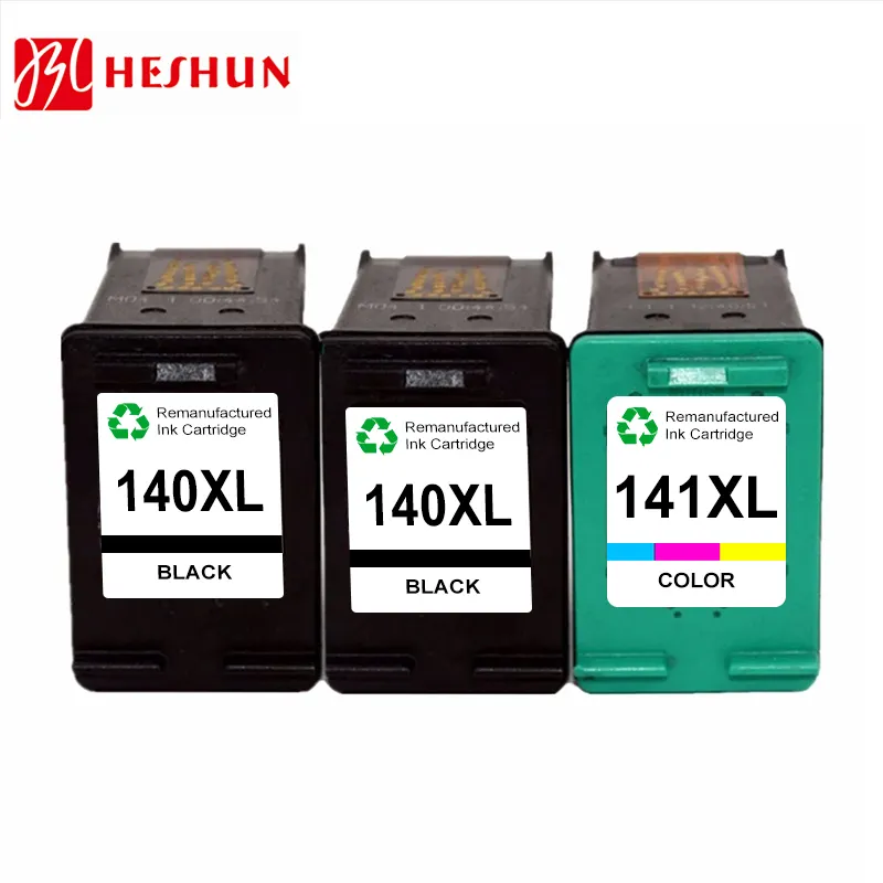 HESHUN 140 141 140XL 141XL Cartucho De Tinta Preto Premium Remanufaturado Cor Inkjet para HP Deskjet D4263 Photosmart C4283