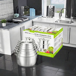 Juego de utensilios de cocina de aluminio de 14 piezas de diseño moderno al por mayor, utensilios de cocina con olla para sopa y guisos, Juego De Ollas De <span class=keywords><strong>Cocin</strong></span> de Metal - Product Image 3