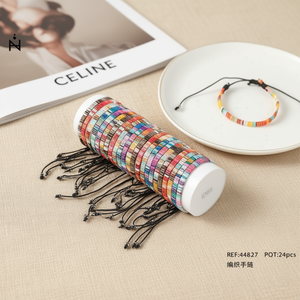 Bracciale Intrecciato Multicolore con Perline, Gioiello Regolabile alla Moda per Donna, Idea Regalo - Product Image 3