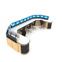 Console de salle de contrôle ergonomique personnalisable, construction en acier inoxydable et alliage d'aluminium, usage commercial