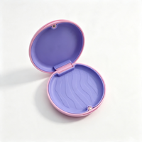 Boîte de rangement magnétique ronde pour aligneurs orthodontiques sans miroir, en plastique, pour prothèses dentaires, avec logo personnalisé pour laboratoire et domicile