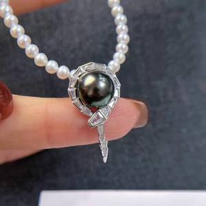 31232 Accessoires en perles DIY Pendentif en argent S925 avec feuilles d'arbre vides Perles de 9 à 15 mm Pendentifs et breloques en diamant Collier - Product Image 1