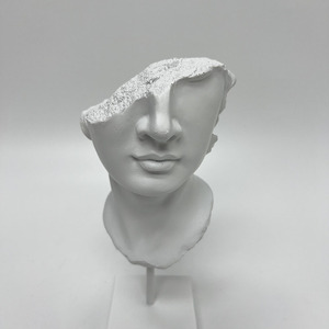 Statua in Resina Ispirata a <span class=keywords><strong>David</strong></span> dell'Antica Grecia, Busto Mezzo Volto, Scultura Astratta con Base per Arredamento Moderno di Casa, Mensole e Tavoli - Product Image 3
