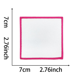 7CM cuadrado en blanco personalizado PVC Denim Iron-On bordado imagen creativa texto sublimación impresión Digital parches sombrero insignias - Product Image 5