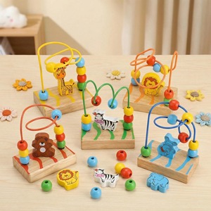 Laberinto de Cuentas de Alambre de Madera Montessori, Juguete Educativo para Niños Pequeños, Material de Madera Seguro, Personalizable - Product Image 1