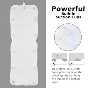 Oreiller de bain complet pour <span class=keywords><strong>baignoire</strong></span> avec oreiller lombaire <span class=keywords><strong>Coussin</strong></span> de <span class=keywords><strong>baignoire</strong></span> long avec 14 ventouses 3D Air Mesh Fit Any Tub - Product Image 4