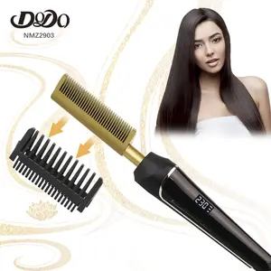 Top Factory Custom 500 Degree Hair Straightener Comb Wig Detangling Straightener Wave Set Electric Hair Hot Air Brush Hot Comb