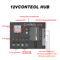 Boîtier de commande électrique multifonctionnel 12V/24V 50A personnalisé pour camping-car 4x4 BM-CT001, revêtement noir, interrupteur à bascule