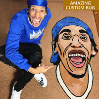 333 kilim Anime özel şekil paspaslar el püsküllü Carve ticari kullanım Die Cut Out şekil marka tasarımcı Logo kilim lüks Modern