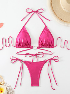 <span class=keywords><strong>Bikini</strong></span> brésilien à paillettes, maillot de bain sexy brillant, maillot de bain à bretelles - Product Image 4