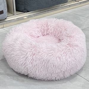 Cross-Border Hot Sale Neue vertikale Kaninchen Plüsch Runde Haustier Bett Weiche bequeme Donut Hunde bett Wasch bare Katzen matte Warmes Haustier Kissen - Product Image 1