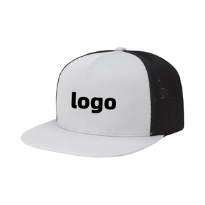 Patches Logo <b>Flat</b> Brim Mesh Panel Baseball <b>Cap</b> Trucker Hat Fitted Snapback Sports Hats for <b>Men</b> High Quality Gorras <b>Cap</b> for <b>Men</b> - Product Image 1