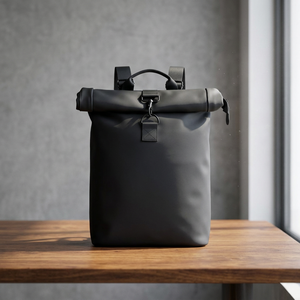 Sac à dos de voyage Turner 12 litres en polyester recyclé certifié GRS avec fermeture roll-top pour ordinateurs portables 15,6 pouces, doublure en nylon élégante, fonction USB - Product Image 3