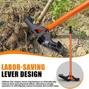 JH-Mech Dispositivo Personalizzato per Rimuovere Rapidamente Erbacce e Piccoli Alberi, Arancione con Impugnature Antiscivolo, Costruzione in Acciaio Interamente Saldata, Estrattore per Piantine - Product Image 3