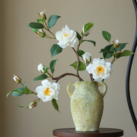Y-054 Nieuwe 52cm Witte Kunstzijde Camelia Bloem voor Tafeldecoratie Thuis, Bloemstuk voor Nachtkastje, Slaapkamer