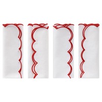 Serviettes en lin brodées festonnées pour Noël, réutilisables, pour la table, pour les fêtes de Noël, les mariages, les banquets, la décoration, les dîners