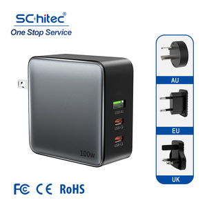 โรงงานชิเทค ที่ชาร์จ USB หลายหัว 100w กำลังไฟสูง ชาร์จเร็วพิเศษ 100w Gan Charger สำหรับแล็ปท็อป แท็บเล็ต และโทรศัพท์มือถือ - Product Image 1