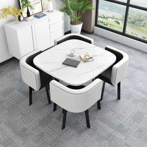 Juego de Mesa de Restaurante al por Mayor, 1 Mesa y 4 Sillas, Juego de Mesa de Comedor Moderno y Lujoso, Muebles de Sala de Estar, Mesas de Comedor - Product Image 5