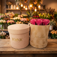 Boîtes cadeaux rondes en carton recyclé personnalisées, estampage à chaud en or, emballage OEM pour la Saint-Valentin, accessoires avec ruban et poignée