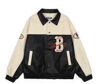 Veste en cuir PU pour hommes design personnalisé patchs en chenille avec logo vintage couleur en vrac logo OEM brodé surdimensionné