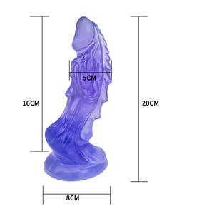 Şeffaf kristal şekilli Kirin büyük Penis kadın oyuncak Anal Plug PVC yetişkin ürün - Product Image 3