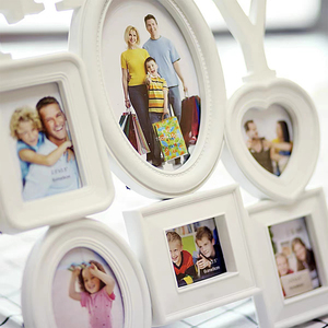 Cadre <span class=keywords><strong>photo</strong></span> collage familial noir et blanc tenture murale avec 6 ouvertures de style puzzle 4x6 ensemble de cadres <span class=keywords><strong>photo</strong></span> en acrylique - Product Image 5
