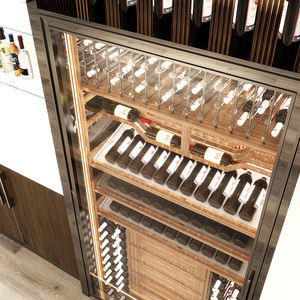 Italian Designer Modern Solid Wood Stainless Steel Wine Display <strong>Cabinet</strong> Cooling Feature Drawer 24 Stemware Capacity for Living - Product Image 4
