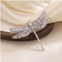 Broche Libellule de Luxe pour Femme, Épingle de Revers en Cuivre avec Zircon Cubique pour Robe, Costume, Écharpe, Bijoux – Vente en Gros