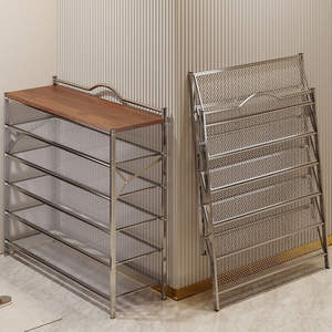 Modern Foldable <b>Shoe</b> <b>Rack</b> Iron Multi Layer Adjustable Space Saving Freestanding Storage Cabinet Minimalist Design Home Use - Product Image 5