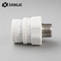 Raccord mâle PPR pour rénovation domestique 20mm 25mm 1/2 3/4 pouce BSP PN25 avec insert en laiton et douille hexagonale pour salle de bain et cuisine OEM ODM